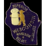 WISCONSIN PIN WI STATE SHAPE PINS